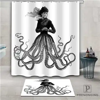 

Custom Art of Octopus (1) Waterproof Shower Curtain Doormat Home Bath Bathroom Polyester Fabric Multi Sizes#2019-01-12-261