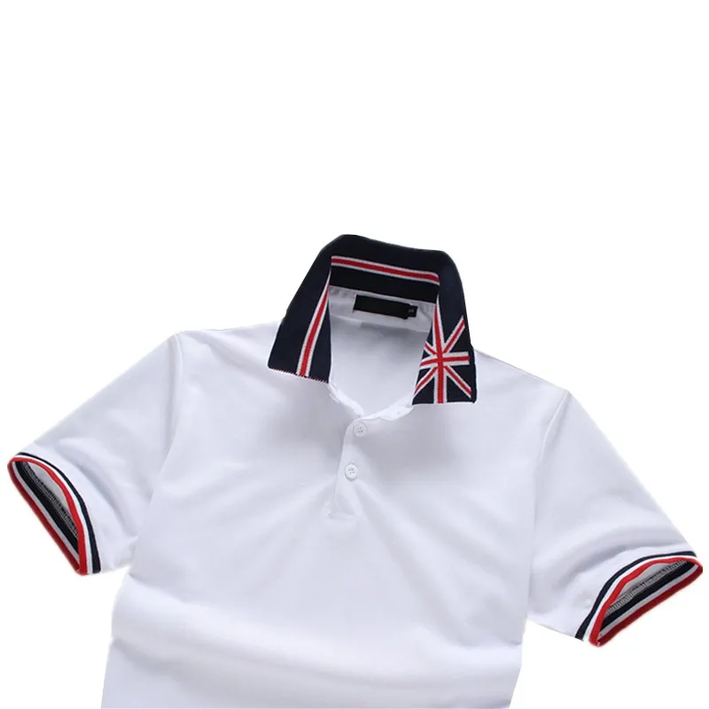 Мужская рубашка поло 2018 модная летняя с коротким рукавом чистый цвет отворотом