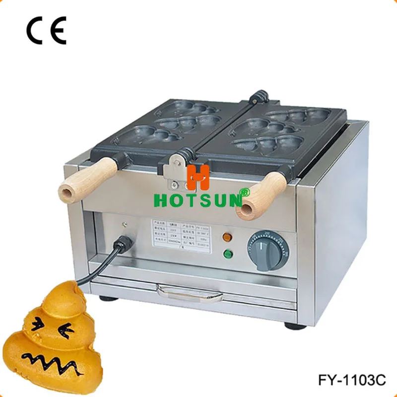 Free Shipping Commercial Electric Taiyaki 3pcs Korean Poo Shaped Bread