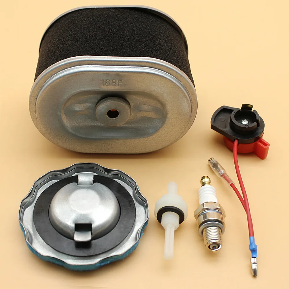 thumbnail interactive-video image 1 of Engine Tune-Up Kit For HONDA GX160 GX200 5.5HP 6.5HP Generator - Includes Air Filter, Gas Cap, Fuel Filter, Spark Plug & Switch 1 of 11