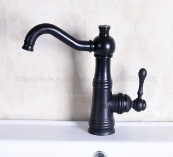 Bathroom Faucet Oil Rubbed Bronze Basin Faucet Deck Mounted Single Handle Single Hole Hot And Cold Water Tap znf130 luxury spout deck mounted kitchen faucet oil rubbed bronze kitchen faucet single handle hole vessel mixer hot
