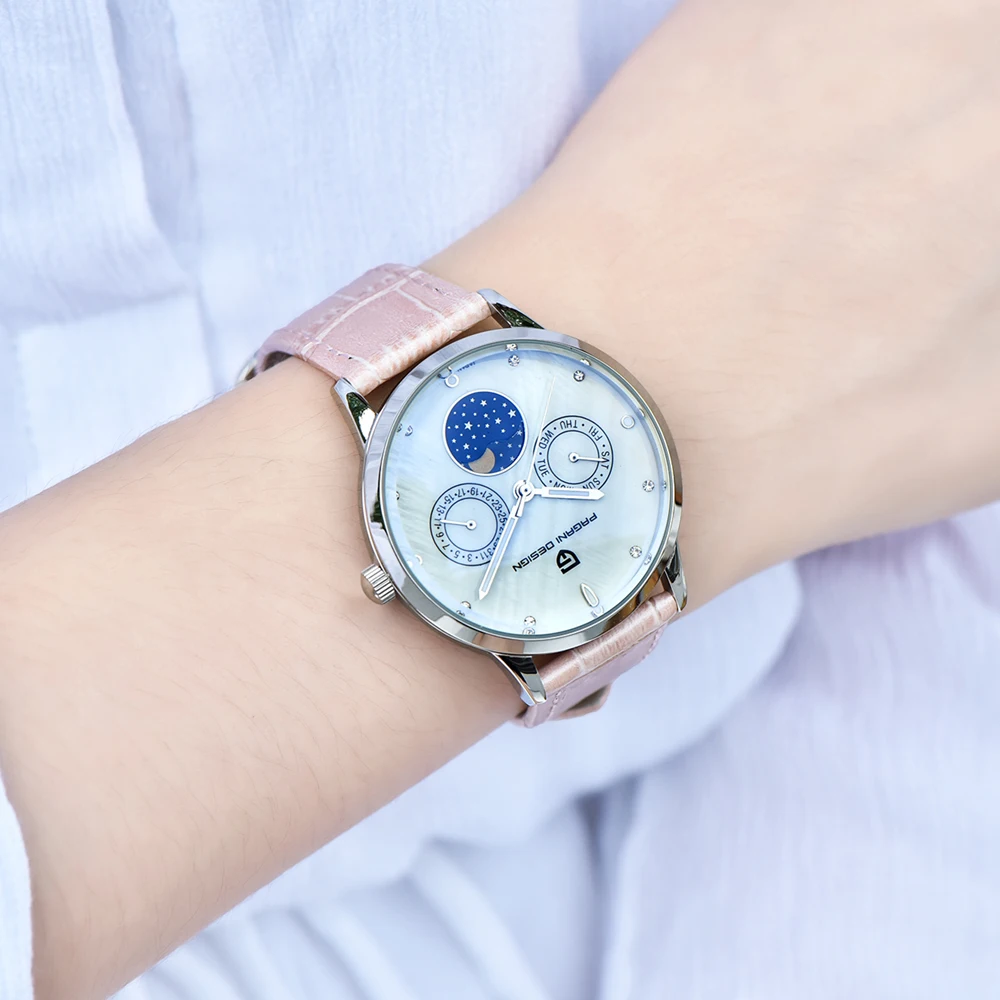 Pagani, роскошные Брендовые женские часы, модные креативные Золотые женские кварцевые часы, многофункциональные женские наручные часы с браслетом