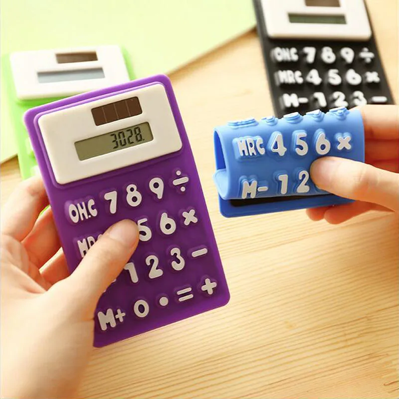 Portable Mini Solar Power Calculator Cute Foldable