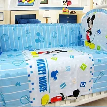 Промо-акция! 6 шт. Cartton полный набор детское постельное белье наборы вышитые(бамперы+ простыня+ наволочка