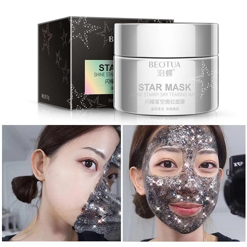 

Peel off Star Glitter Face Mask Dead Skin Removal Blackhead Moisturize Mask Mud
