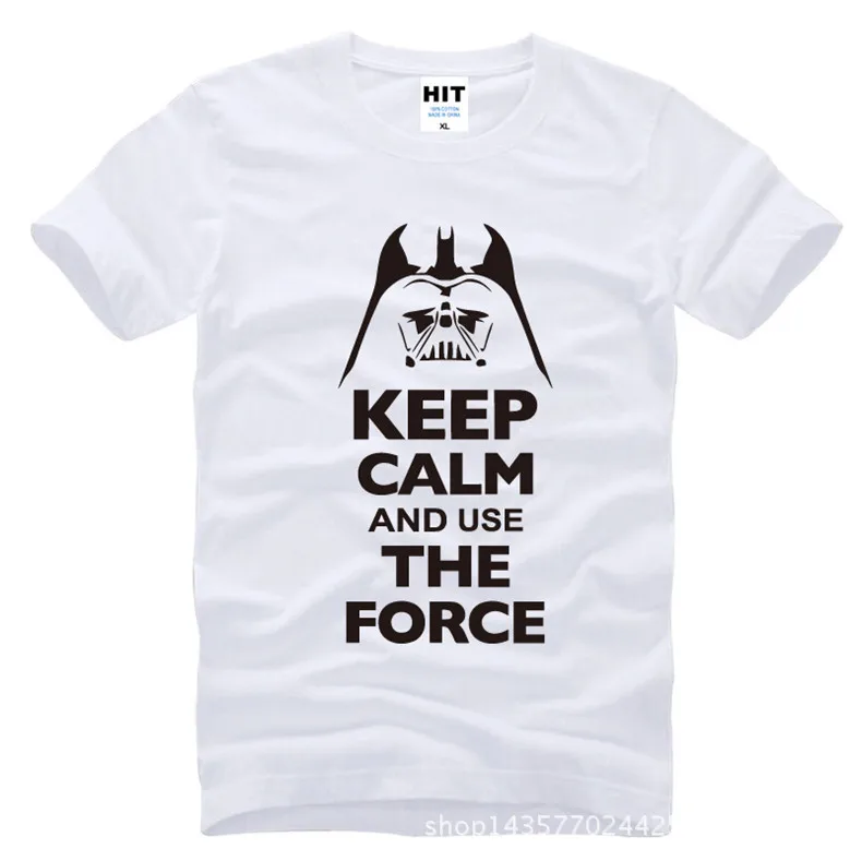 Keep Calm and use The Force, принт из фильма «Звездные войны», футболка, Мужская футболка, мужская мода, хлопковая футболка, футболка, Homme