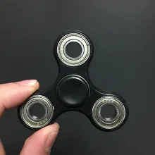 Tri-Spinner Black White Fidgets Toy Plastic 3D Printing EDC Sensory Fidget Spinner For Autism ADHD Kids Adult Anti Stress Toys