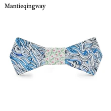 Mantieqingway повседневные мужские деревянный лук Галстуки для бизнеса деревянная Бабочка рубашка Bowknots цветочные печатные взрослые деревянные граваты узкий галстук
