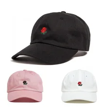 100 Cotton Rose embroidery hat black font b cap b font Blank snapback hip hop dad