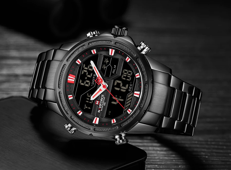 New NAVIFORCE Mens Analog Watch Luxury Fashion Sport Waterproof Quartz Wristwatch All-Steel Male Watches Clock Relogio Masculino -