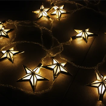 5M 2015 Nieuwe String Licht Goud/Zilveren Ster Eu Plug Operated Led Verlichting Kerst Garland Wedding Party Decoratie lampen H-38
