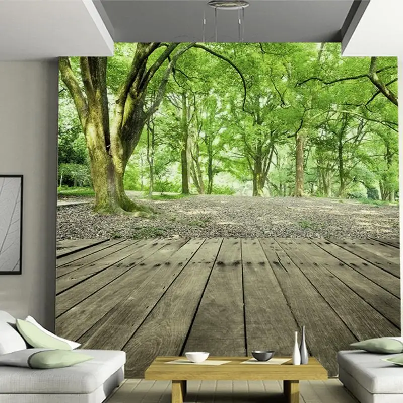 3D Photo Wallpaper Forest Nature Designer Wall Mural Wallpaper pine Trees Seamless