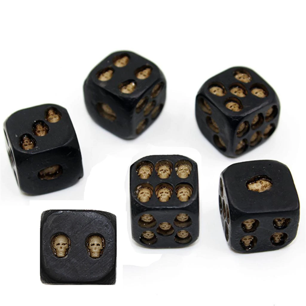 Новинка Черная смола Череп кости шестигранные D6 3D Скелет - Цена: 239,77 руб.