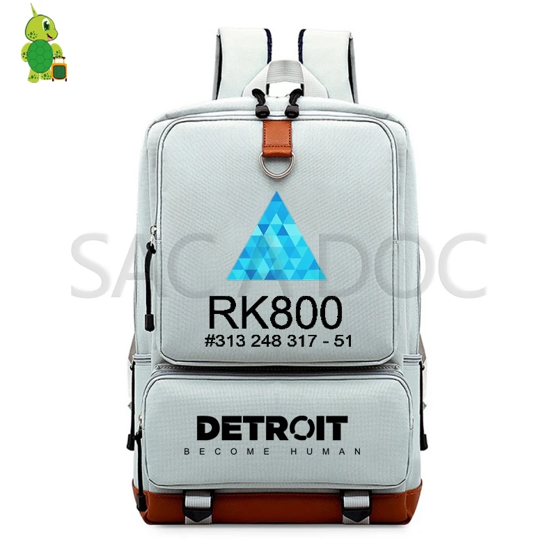 Detroit Become Human RK800 Backpack College Student School Bags for Teenage Girls Boys Laptop Backpack Cosplay Travel Rucksack - Цвет: 6