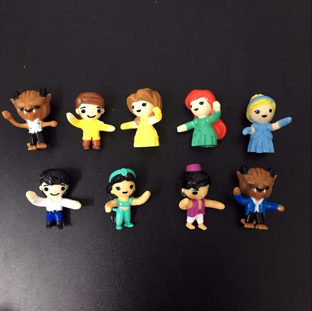 

100pcs /lot several styles famous princess series in small size 3-3.2cm pvc figures action toy random mixed