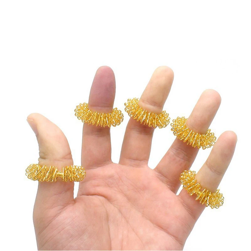 

10 Pcs/Set Massage Acupuncture Finger Ring Health Care Tools Acupressure Hand Massager Help Sleep Relax Finger Fitness Tools