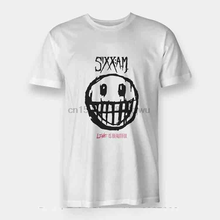 The Rock Live Is Beautiful Sixx Am Mens Size S - 3xl Tees White T-shirts Hot Cheap | Мужская одежда