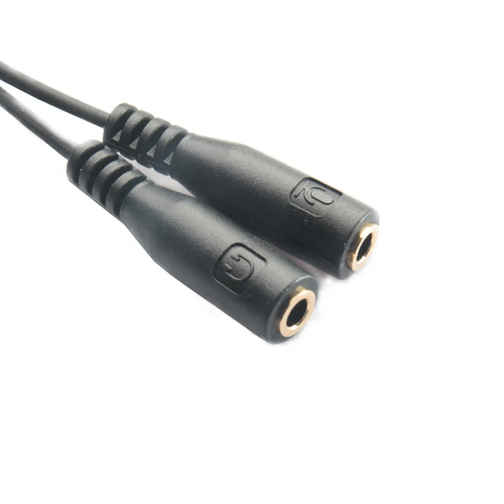 New 3.5mm Gold Plated Stereo Audio Male To 2 Female Headset Mic Y Splitter Cable Headphone Adapter For PC Laptop Computer Black New 3.5mm Gold Plated Stereo Audio Male To 2 Female Headset Mic Y Splitter Cable Headphone Adapter For PC Laptop Computer Black
