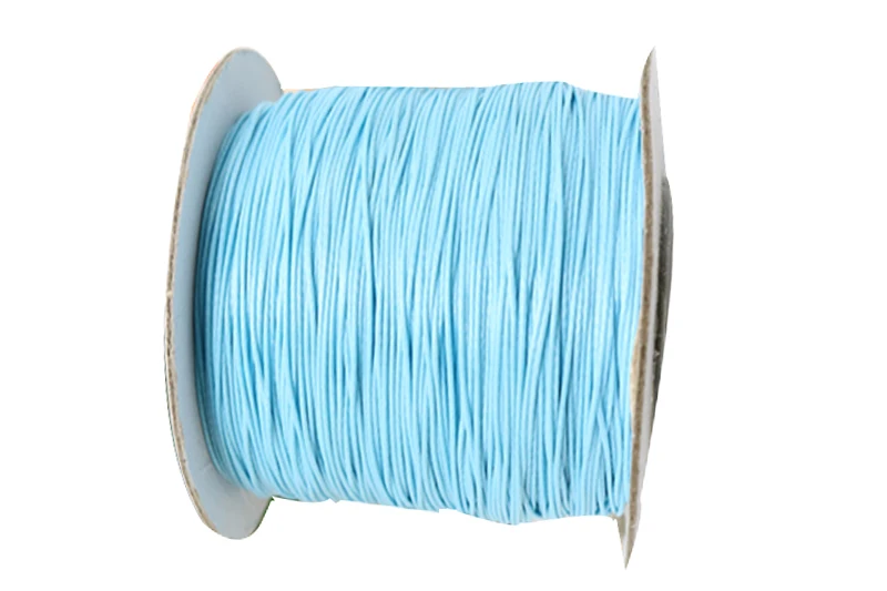 

Lt Sky Blue Waxed Thread+200yds/roll+0.5mm Korea Polyester Wax Cord+Jewelry Findings Bracelet Necklace Wire String Accessories