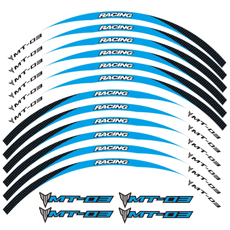 Новая высококачественная наклейка для колес мотоцикла 12 шт. светоотражающий обод в полоску для Yamaha MT-03 MT03