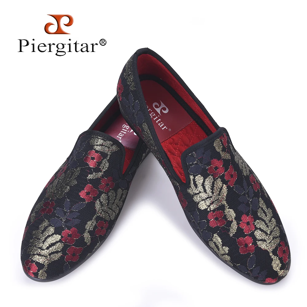 Новые мужские туфли из расшитой блестками ткани роскошные модные мужские лоферы три цвета цветочный узор на плоской подошве размер US 4–17