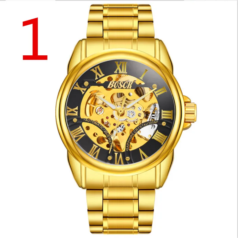 

2018 new stainless steel men's mechanical watch, show noble temperament.