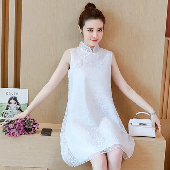 

2020 retro peacock embroidery cheongsam women lace chinese dress qipao suit cheongsam dress chinese traditional dress