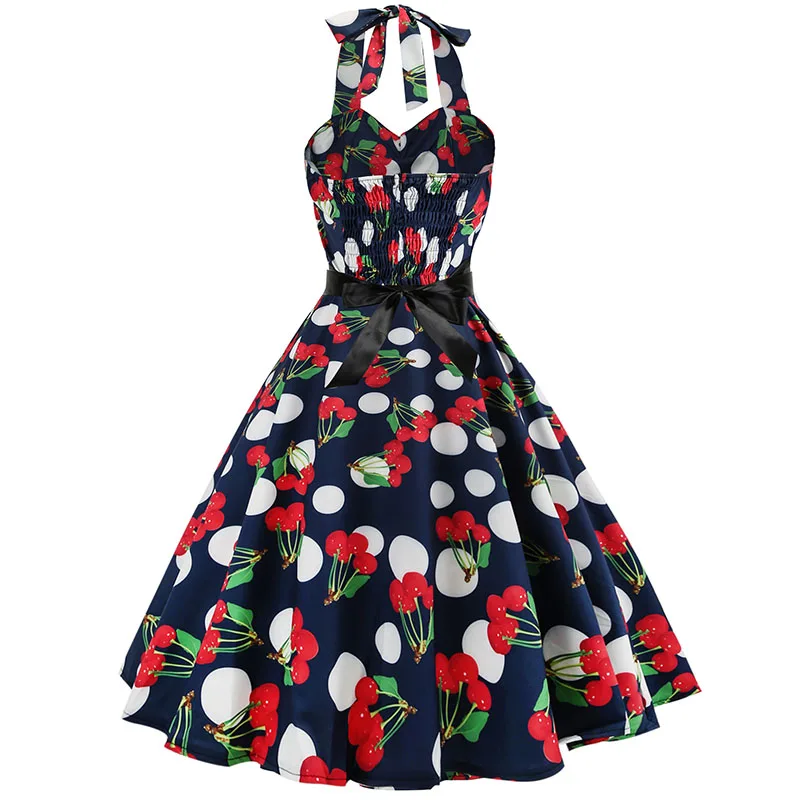 Женское платье в горошек, большие качели, Vestidos, Ретро стиль, халат, повседневное, для выпускного вечера, вечернее платье рокабилли, 50 s, 60 s, Pinup, винтажные платья