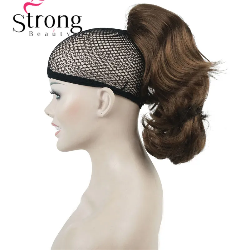 12" Dual Use Curly Styled Clip in Claw Ponytail Hair Extension Synthetic Hairpiece 125g with a Jaw/claw Clip