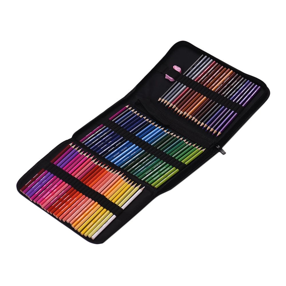 Professional Colored Pencil Set in 3 Layer Zippered Carrying Slot