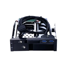 all aluminum alloy 5.25 inch optical mobile rack for 2.5 inch HDD/SSD and 3.5 inch HDD enclosure with Hot-swap caddy black