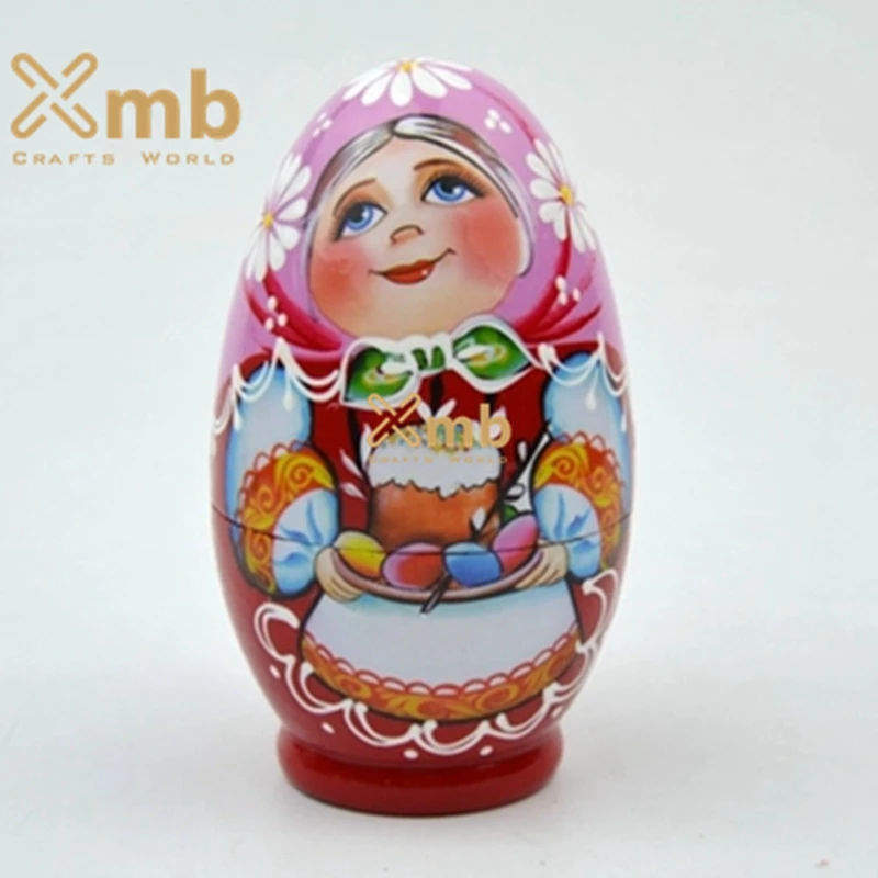 Free Shipping 5pcs 4 Colors available Dolls Set Wooden Russian Nesting Babushka Matryoshka Hand Paint | Дом и сад