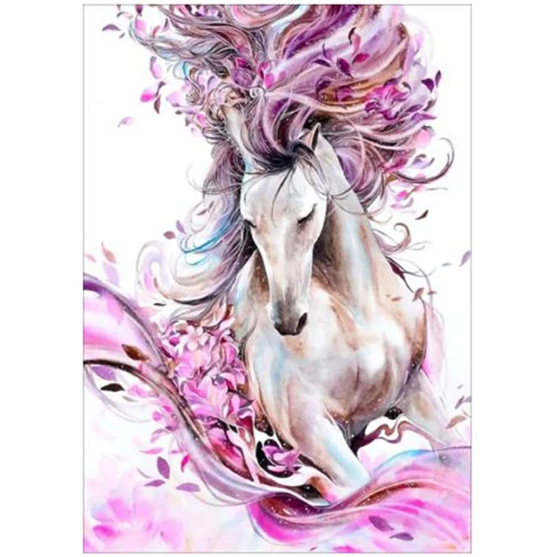 

Colorful Horse 5D Diamond Painting DIY Embroidery Cross Stitch Craft Wolf Flower Needlework Kits Wall Pictures Home Decor