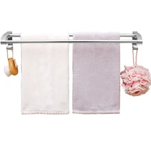 Аксессуары для ванной комнаты стойка алюминиевая Дырокол двойная вешалка для полотенец всасывание настенное полотенце подставка для подвешивания на стену LO4235