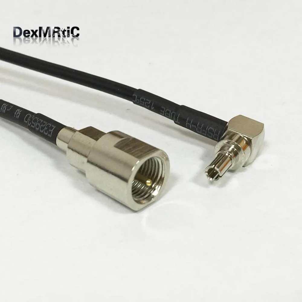 

New FME Male Plug To CRC9 Right Angle Connector RG174 Cable Pigtail 15CM 6" Adapter