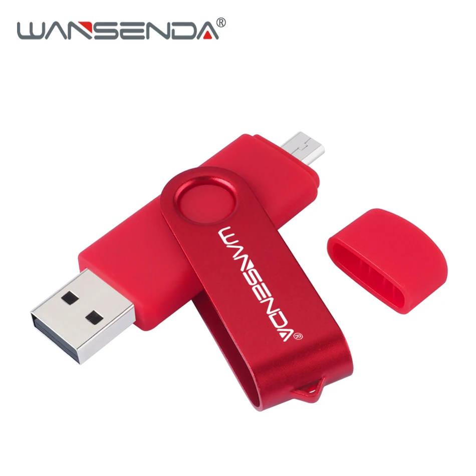 USB флеш-накопитель WANSENDA OTG металлический 16 ГБ 32 64 128 256 флешка реальная емкость для