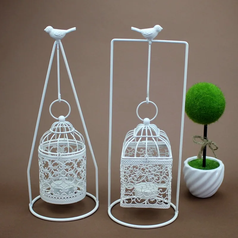 2017 Hanging Bird Cage Candle Tea Light Holderin Candle Holders from
