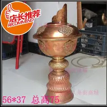 TCH201 Тибетский красный латунный супер большой масляный светильник чашка 38 см Тибетские буддийские товары экспресс