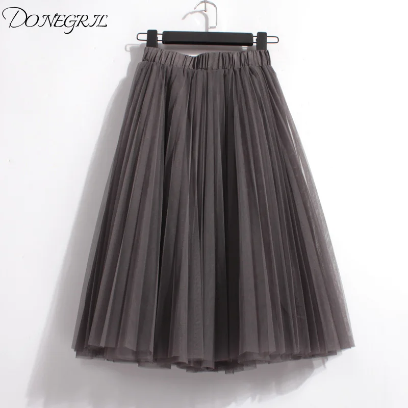 

Midi Tulle Skirt Pleated Dance Tutu Skirts Womens Lolita Petticoat Jupe Saia faldas Denim Party Skirts