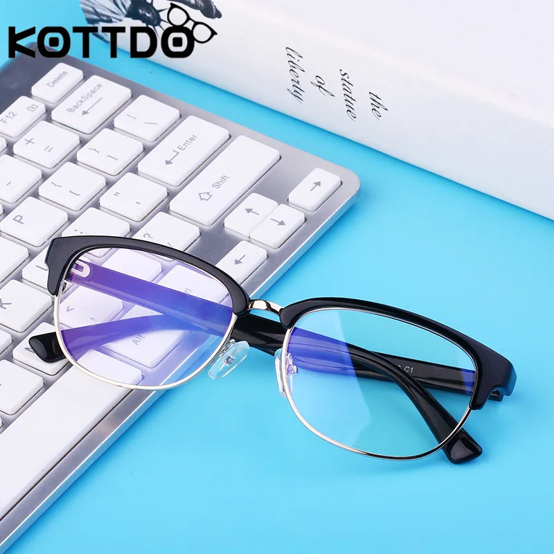 KOTTDO, новинка, анти-Blu-ray, плоское зеркало, ретро, синяя пленка, очки, оправа, радиационные очки, очки для глаз, оправа для женщин