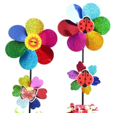 Colorful Sequins Windmill Wind Spinner Home Garden Yard Decoration Kids Toy