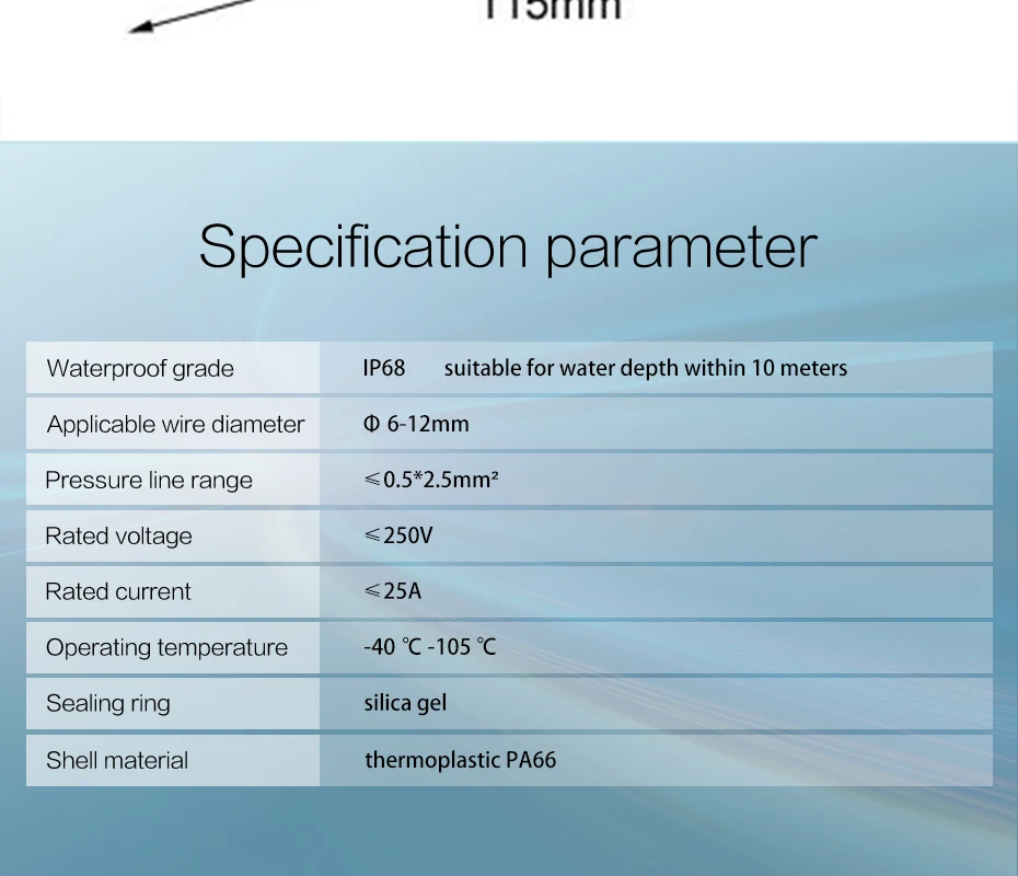 1 шт. Водонепроницаемый Разъем 3-контактный T-Тип IP68 250V& 25a на возраст от 6 до 12 лет мм электрическая кабельная проводка герметичный Retardant распределительная Коробки солнечное садовое освещение