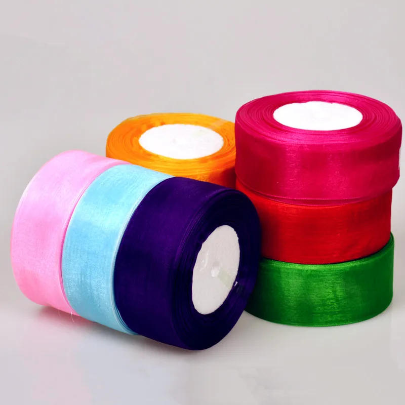 

CNCRAFT 40mm 4cm Width 10 yards/package Solid Color Organza Ribbons Wedding Decorations DIY Head Jewelry Gift Box Wrapping