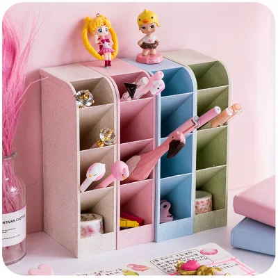 

4PCS/SET Creative Plastic Pen Holder Desk Organizer Multifunction Office Desk Accessories Stationary Organizer