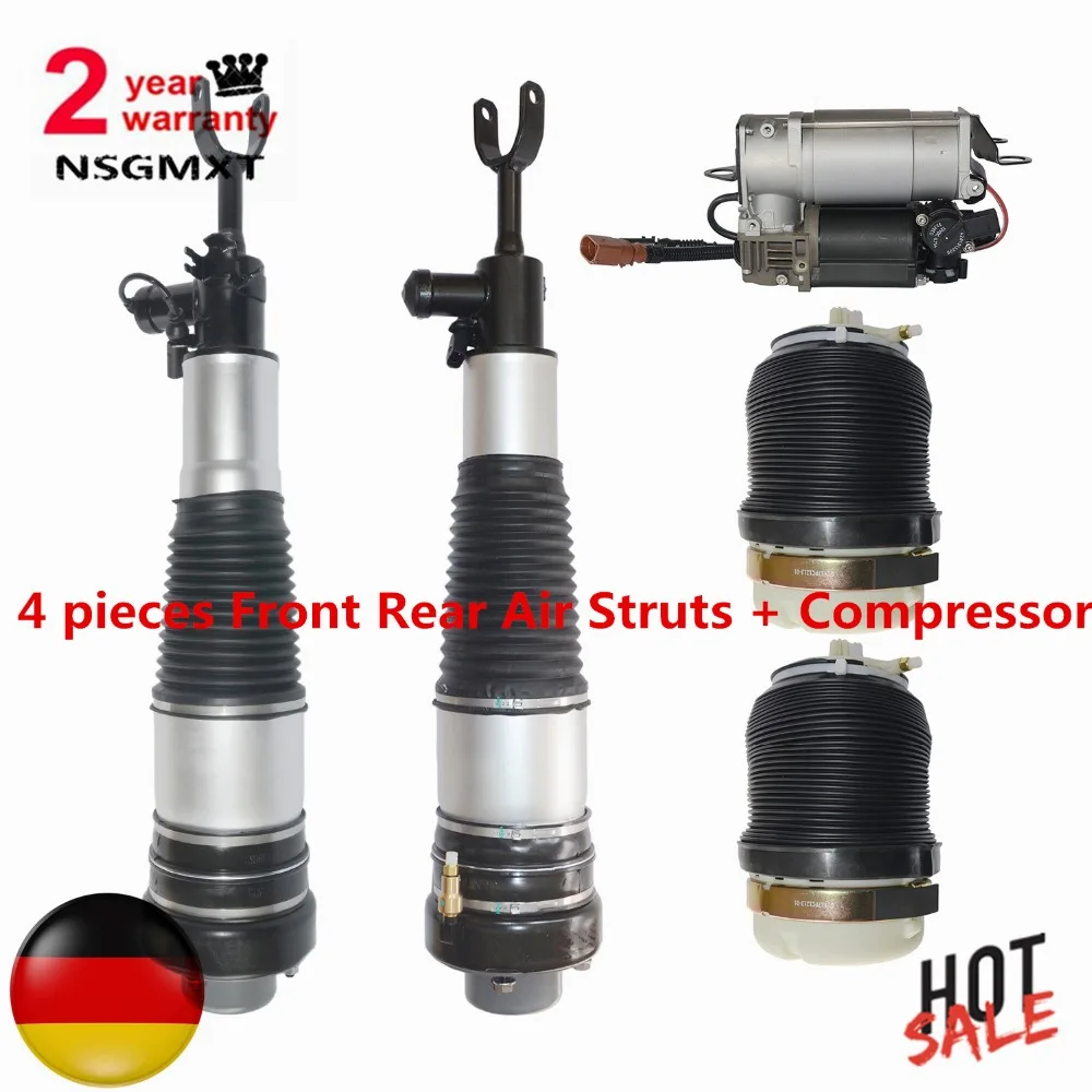 

AP01 4 pieces Front Rear Air Struts + Compressor For Audi A6 S6 C6 /4F 4F0616005 4F0616039AA 4F0616001J