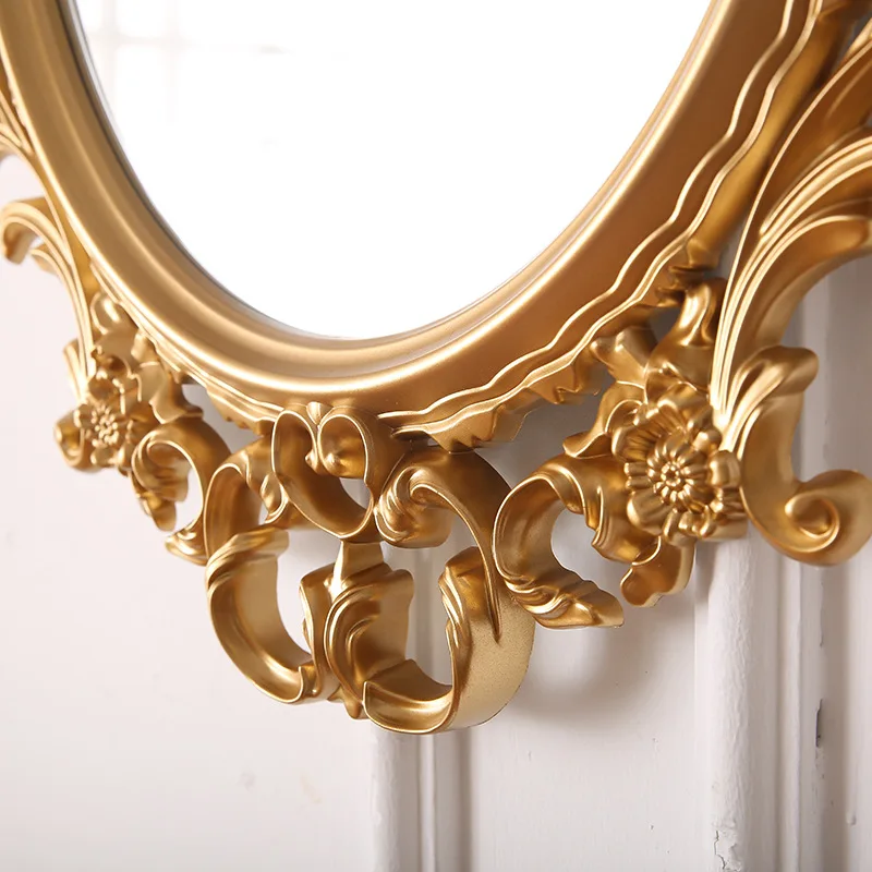 Espejo decorativo ovalado clásico europeo espejo de baño colgante de pared espejo de pared de baño colgante de pared de gran tamaño Espejo decorativo ovalado clásico europeo espejo de baño colgante de pared espejo de pared de baño colgante de pared de gran tamaño