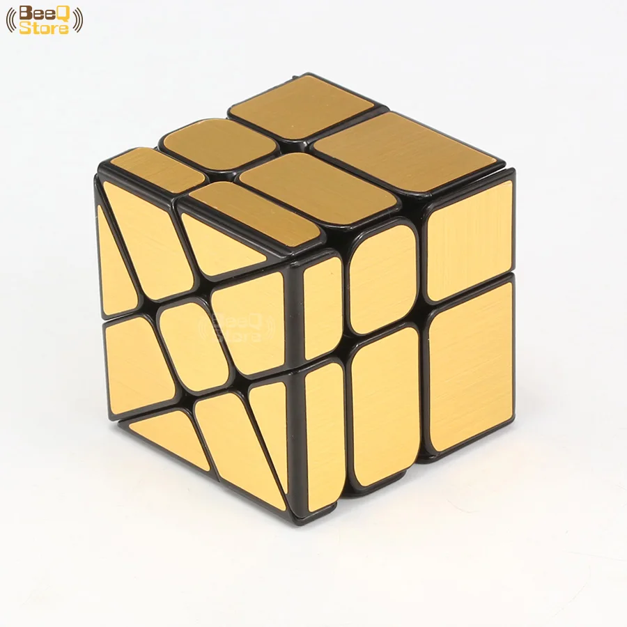 Mofangjiaoshi Windmirror Cube Magic Fire Wheels Cube Золотой Серебряный Матовый скоростной куб 3x3x3 для детей обучающая игрушка