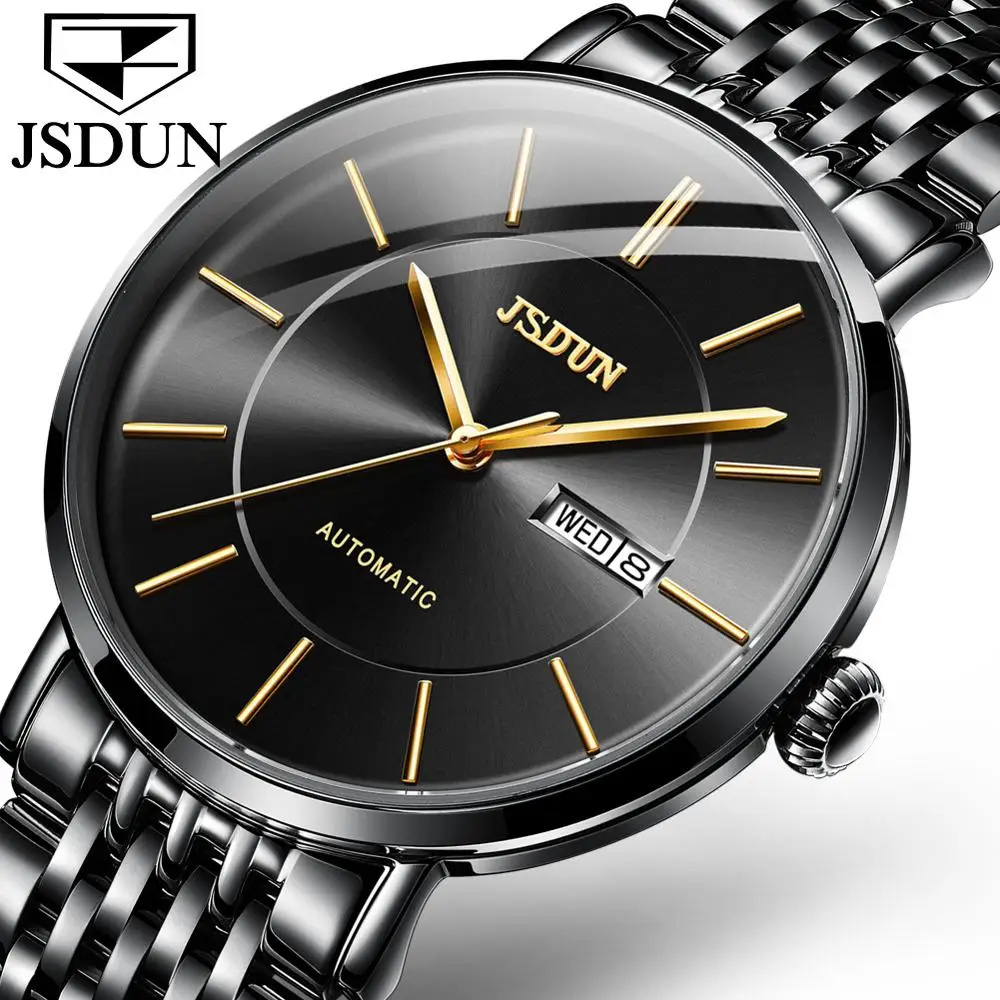 

Men's Fashion Casual Mechanical Simple Watches Waterproof 30M Slim Stainless Steel Brand Luxury Automatic Business Watch saat