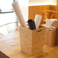 Креативный бамбуковый ящик для хранения грязной одежды натуральная деревянная корзина для белья офисный стол органайзер для спальни мусорное ведро