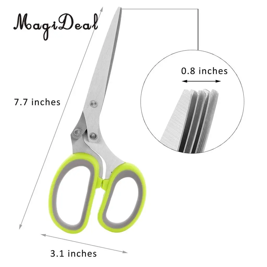 Kitchen Shallot Scissors 5 Layers Hreb Cutter Green Onion Herb Cutlery, Mincer, Sharp Dishwasher Safe, Culinary Chopper